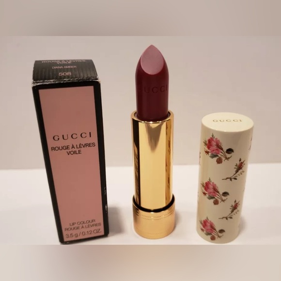 🆕 NIB GUCCI - Rouge A Levres Voile Lip Colour - #508 Diana Amber 3.5g/0.12oz - Picture 2 of 13